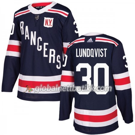 New York Rangers Hockeydrakt Henrik Lundqvist 30 2017-2018 2018 Winter Classic Blå Adidas Authentic - Herre